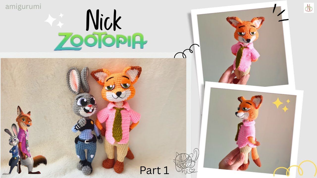 Crochet Nick Zootopia tutorial | Part 1(1/2)| amigurumi crochet | Nicrochet