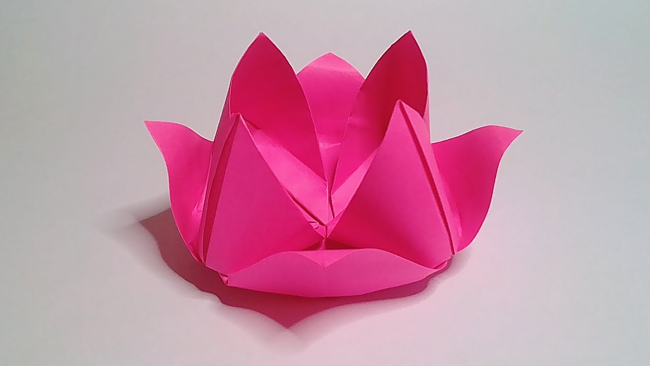 Cómo hacer una FLOR DE LOTO de papel FÁCIL✅ | Origami PASO A PASO