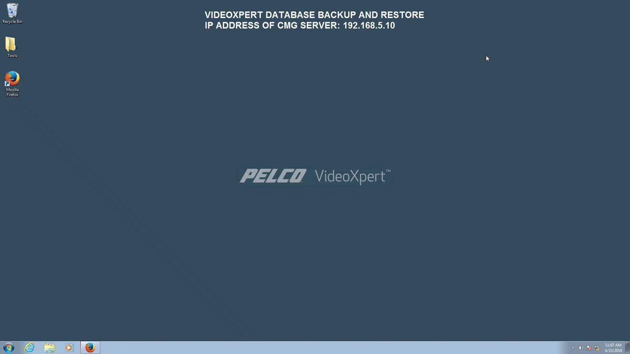 Creating a Database Backup on VideoXpert