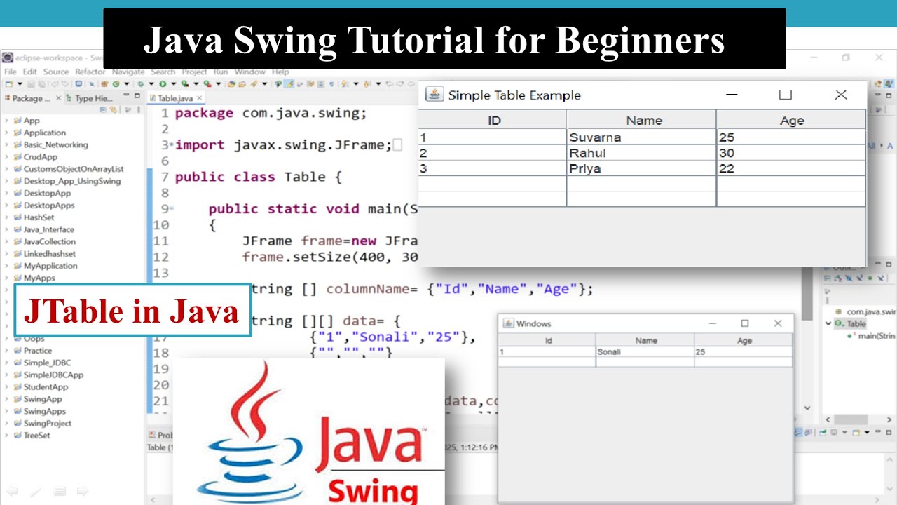Учебное пособие по Java Swing | Как использовать JTable в Java Swing | Полное руководство для нач...