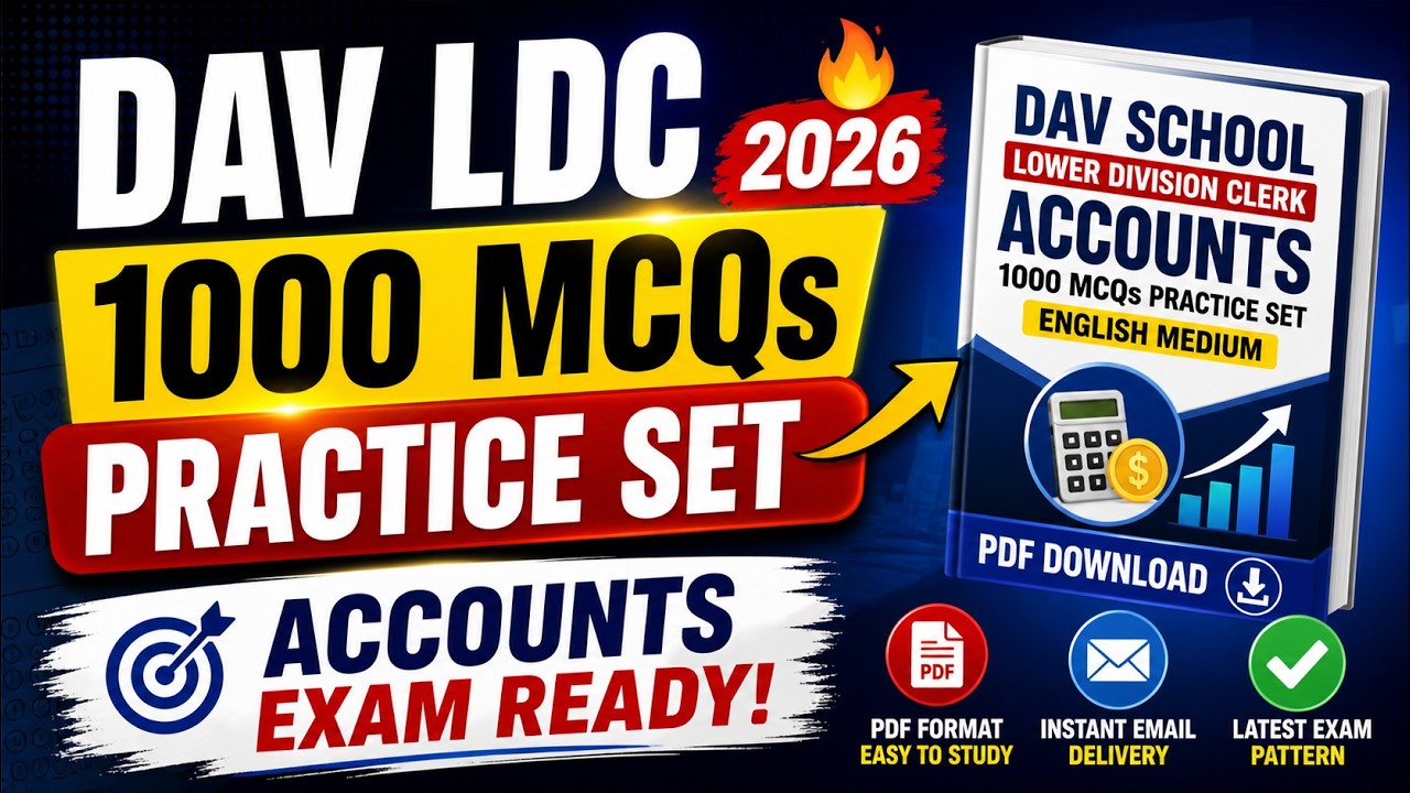 DAV School LDC Accounts 2026 eBook PDF in English  1000 MCQs Practice Set Do final