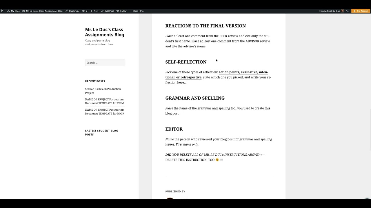 Post Production Blog Post Overview