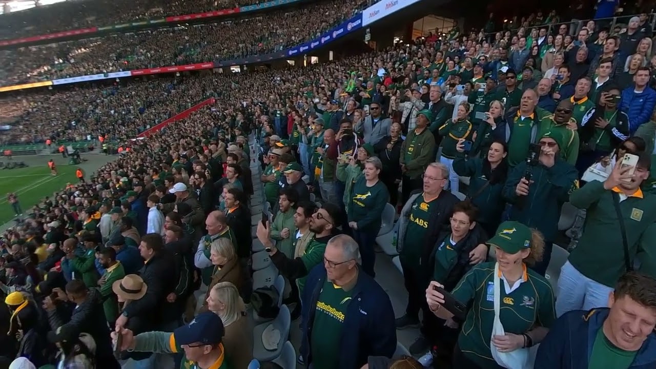 360 VIEW:  South African anthem at Cape Town stadium ahead of the All Black test