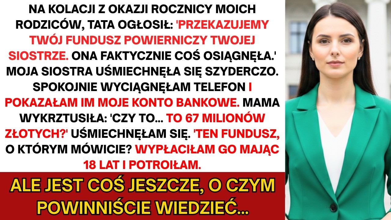 Kolacja Rocznicowa Rodziców: Oddali Mój Fundusz Siostrze… Pokazałem Im Jedną Liczbę...