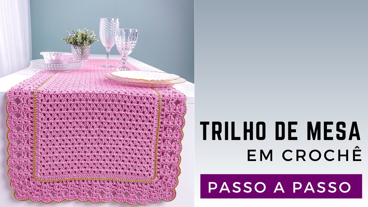 TRILHO ELEGANTE CAMINHO DE MESA CROCHÊ FÁCIL INICIANTE
