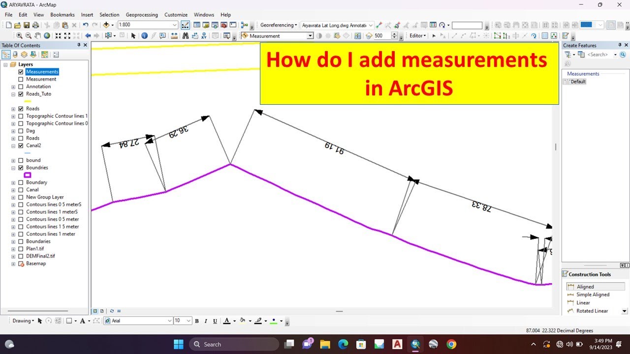 How to add dimension and measurement to your drawing in ArcGIS