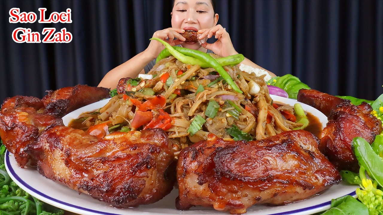 กินซุปหน่อไม้เผ็ดๆ‼️ซี่โครงหมูทอด ชะอม ผักมาเป็นสวนแซ่บๆจ้า