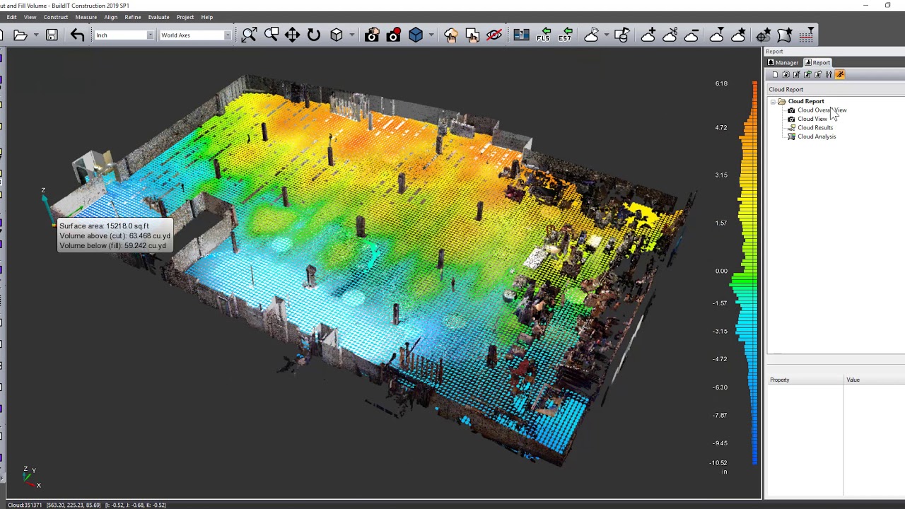FARO BuildIT Construction Tutorial -  Calculating floor cut & fill volume