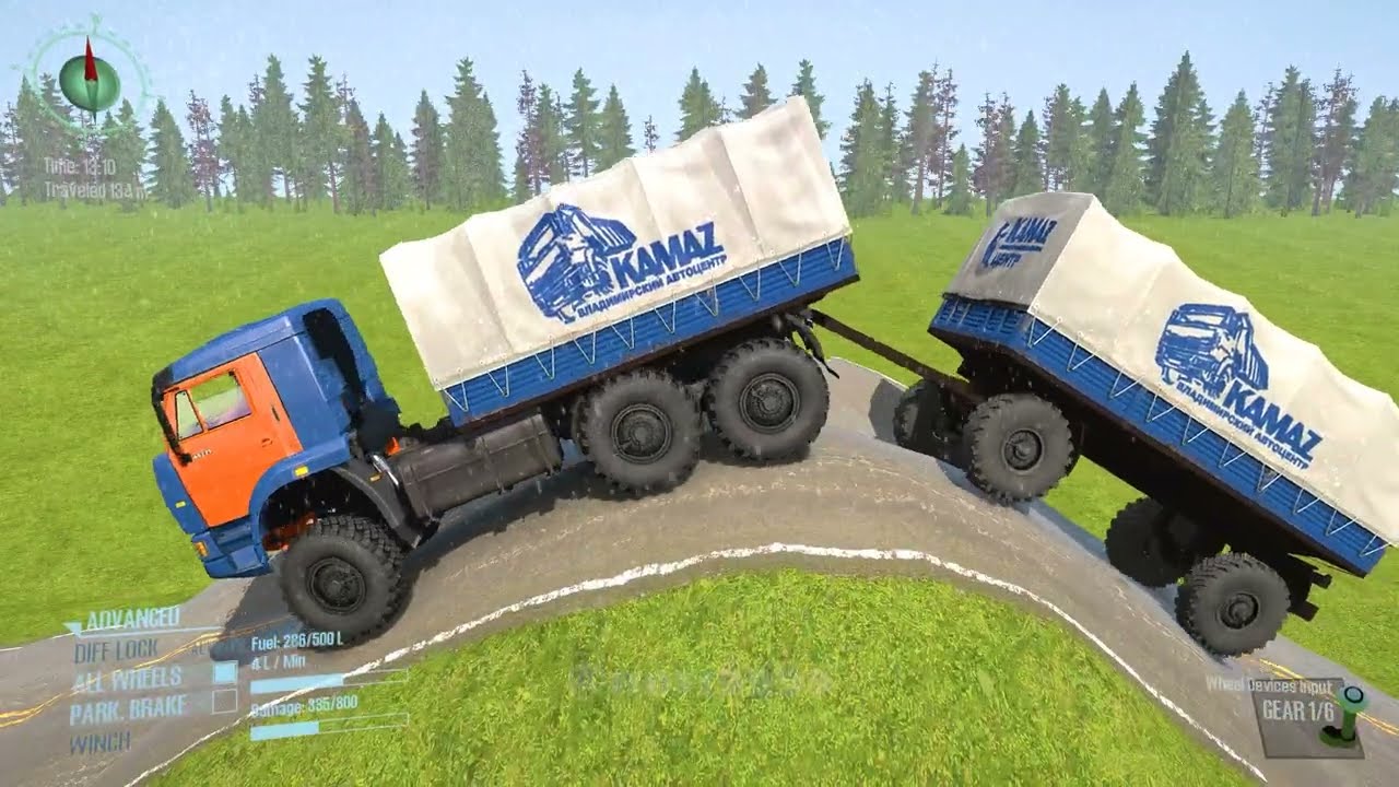 Spinning Tire Mud Mercedes Dump Truck Gameplay Ep26 #spintires #mudrunner #simulation  #gaming