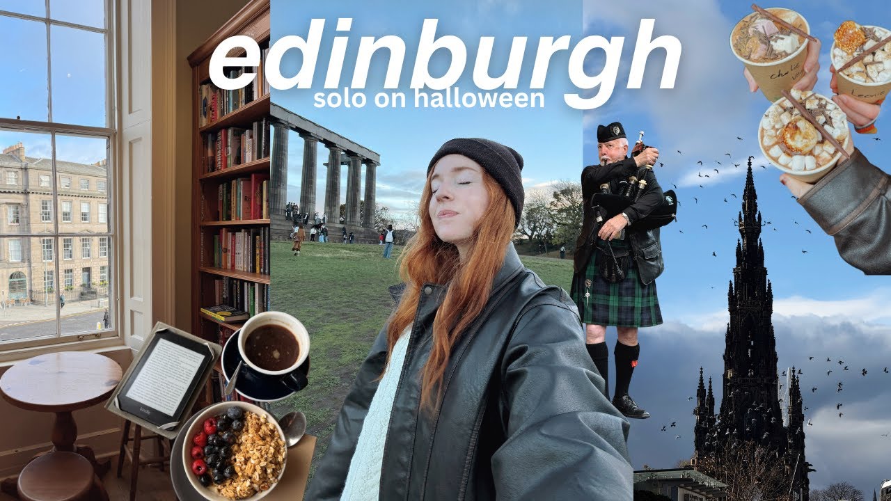 My First Solo Trip to Edinburgh, Scotland 🏴󠁧󠁢󠁳󠁣󠁴󠁿 halloween, bookstores, cafe hopping VLOG