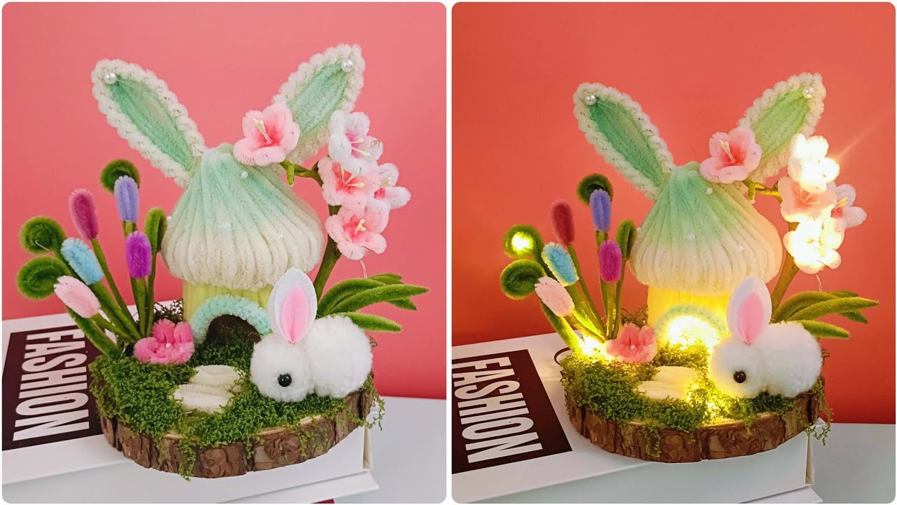DIY Fairy Mushroom House with Chenille Stems | Miniature Pipe Cleaner Project