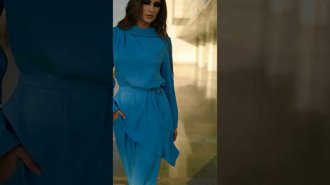 Elegant blue costume in a leo print ~Элегантный голубой костюм в лео принте #styleinspo #стиль