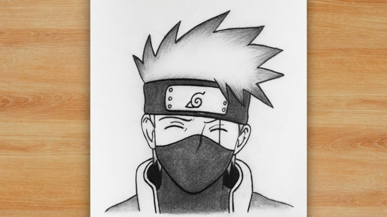 Kakashi Hatake Drawing |  Anime Sketch of Kakashi Hatake - Step by Step Sketch Anime for beginners