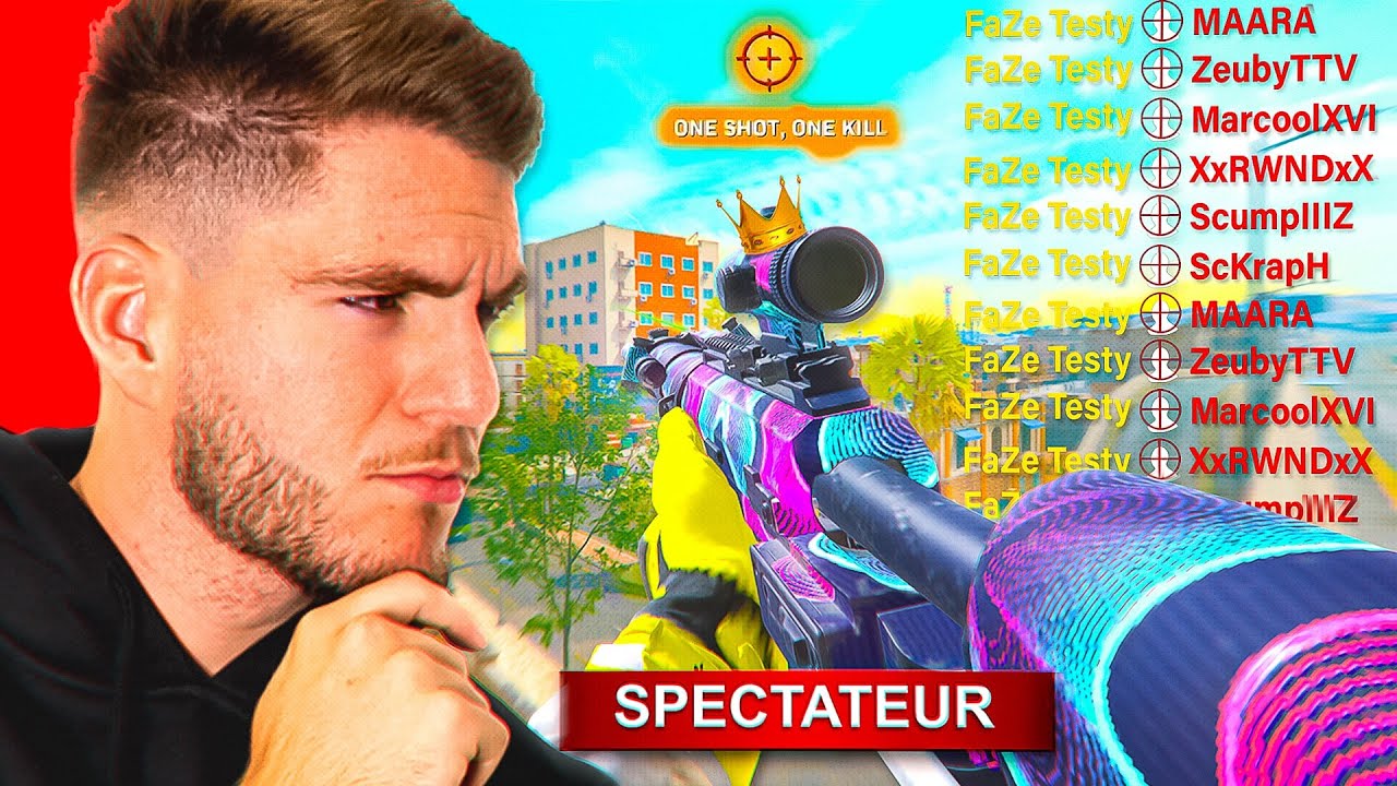 JE RÉAGIS AU *MEILLEUR JOUEUR SNIPER* DE TOUT WARZONE 3 !! (il rate pas une seule balle...)