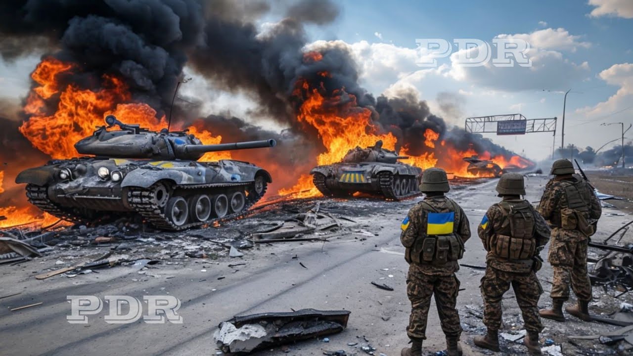 Украинский конвой 200 танков направляется на границу, но быстрая реакция российских войск уничтожает