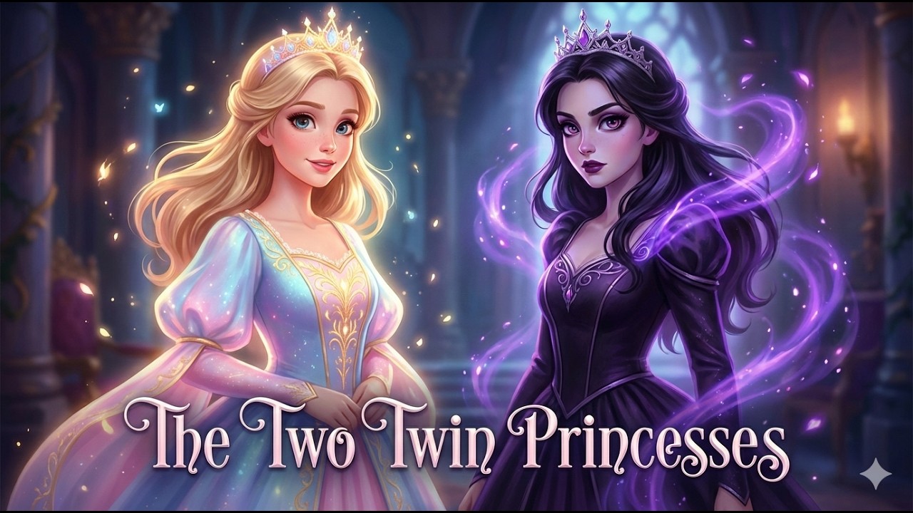 🌙 The Twin Princesses of Light and Shadow #englishstorieswithsubtitles #cartoon