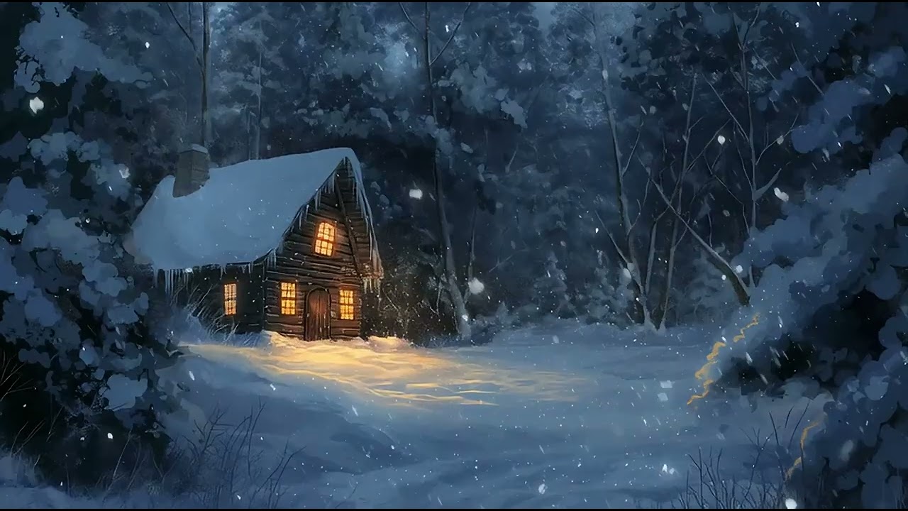 Forest Snowing │ Relaxing Music │ slow down and breathe 雪中森林小屋，放松片刻 #snow