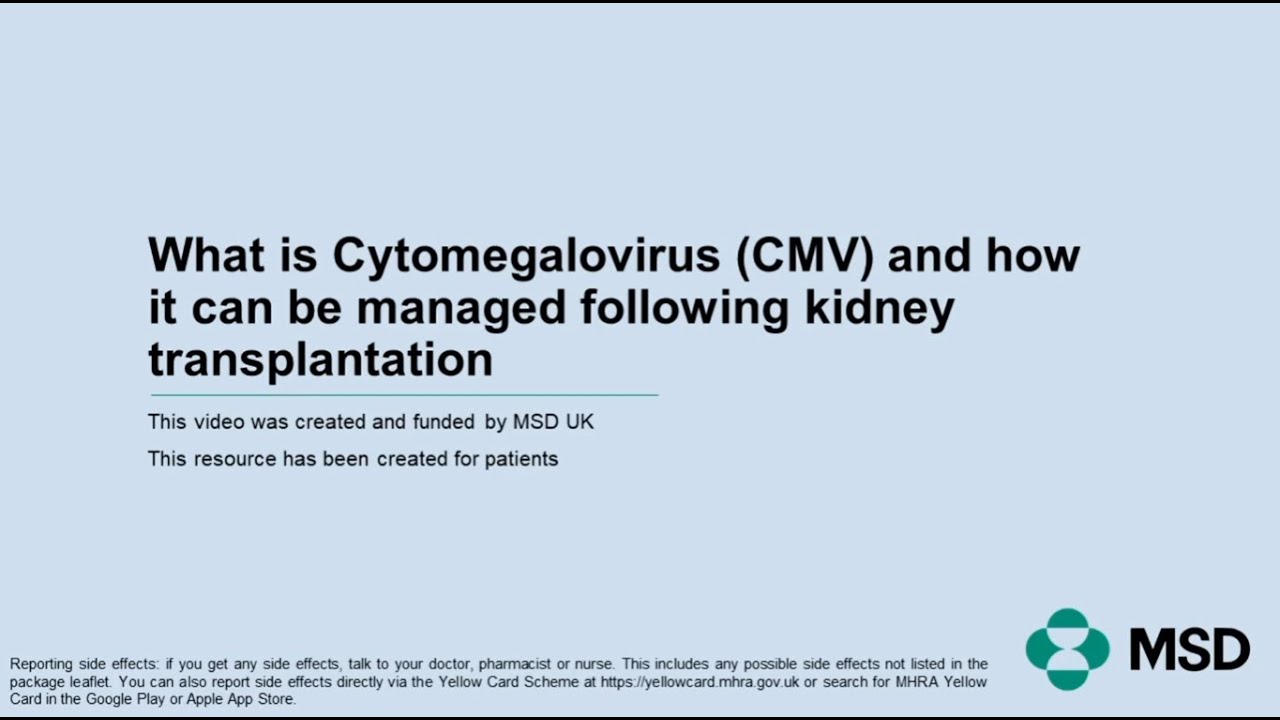 What is cytomegalovirus (CMV) and how it can be managed following kidney transplantation.