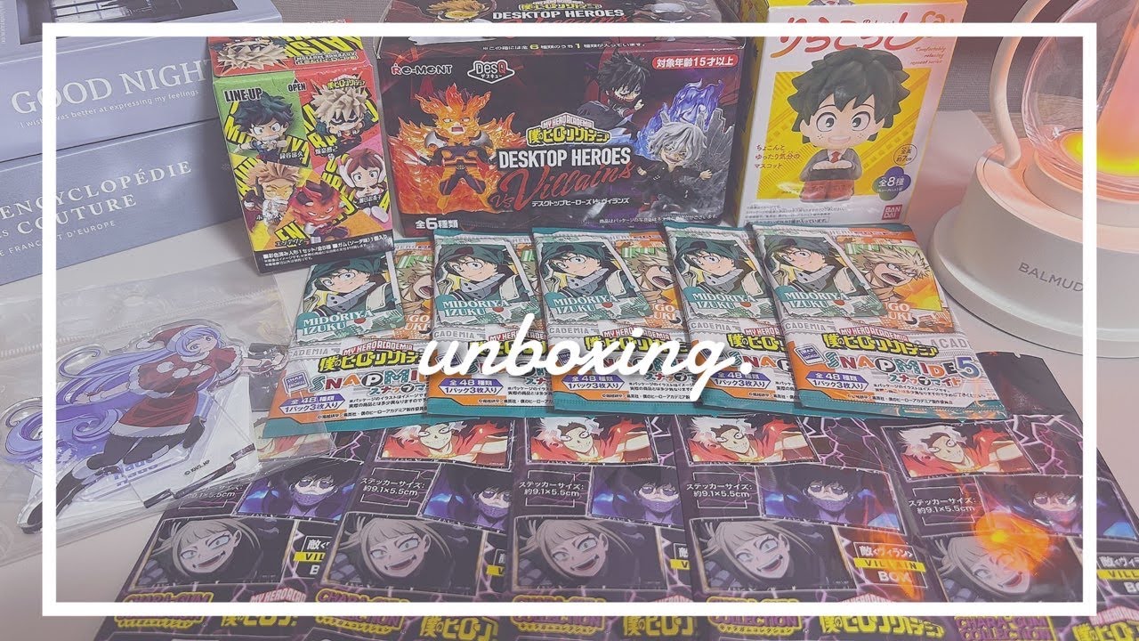 〔開封動画〕ヒロアカグッズ開封⌇アクスタ，スナップマイド，りらこっと，ヴィランステッカー，フィギュア系🔍🤍
