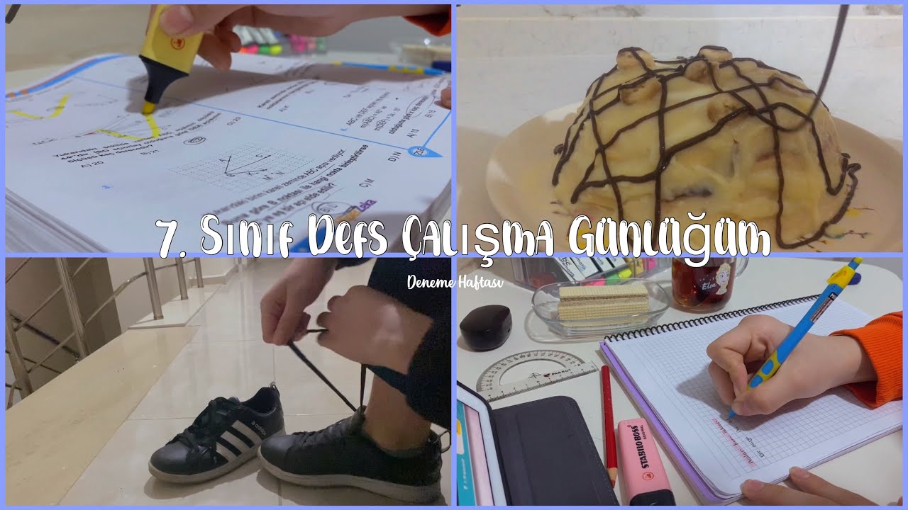 7. Sınıf Ders Çalışma Günlüğüm 🦋🧡 | Deneme Haftası- yoğun bir gün🐌