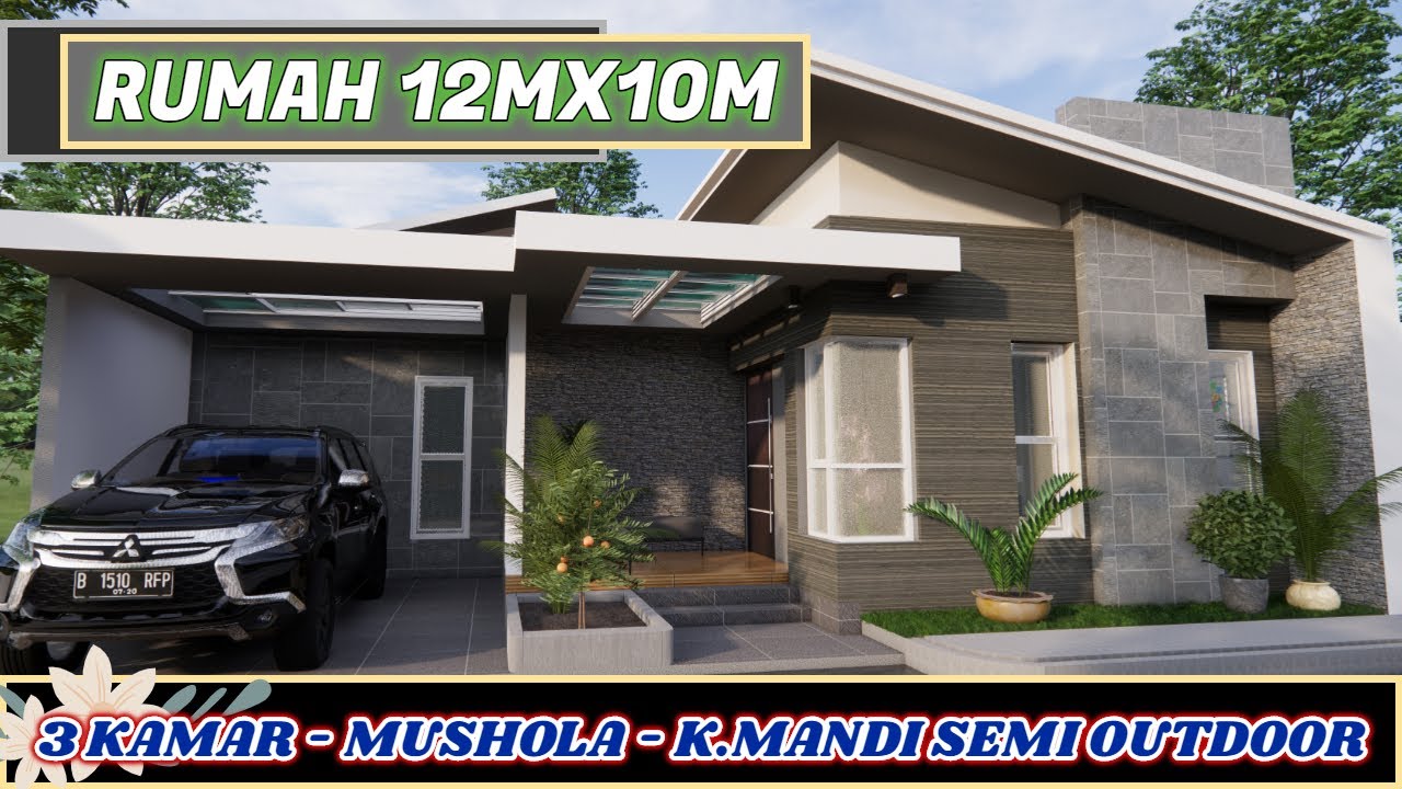Desain rumah 12x10 meter terlengkap. TRIK MEMAKSIMALKAN LAHAN MELEBAR!!