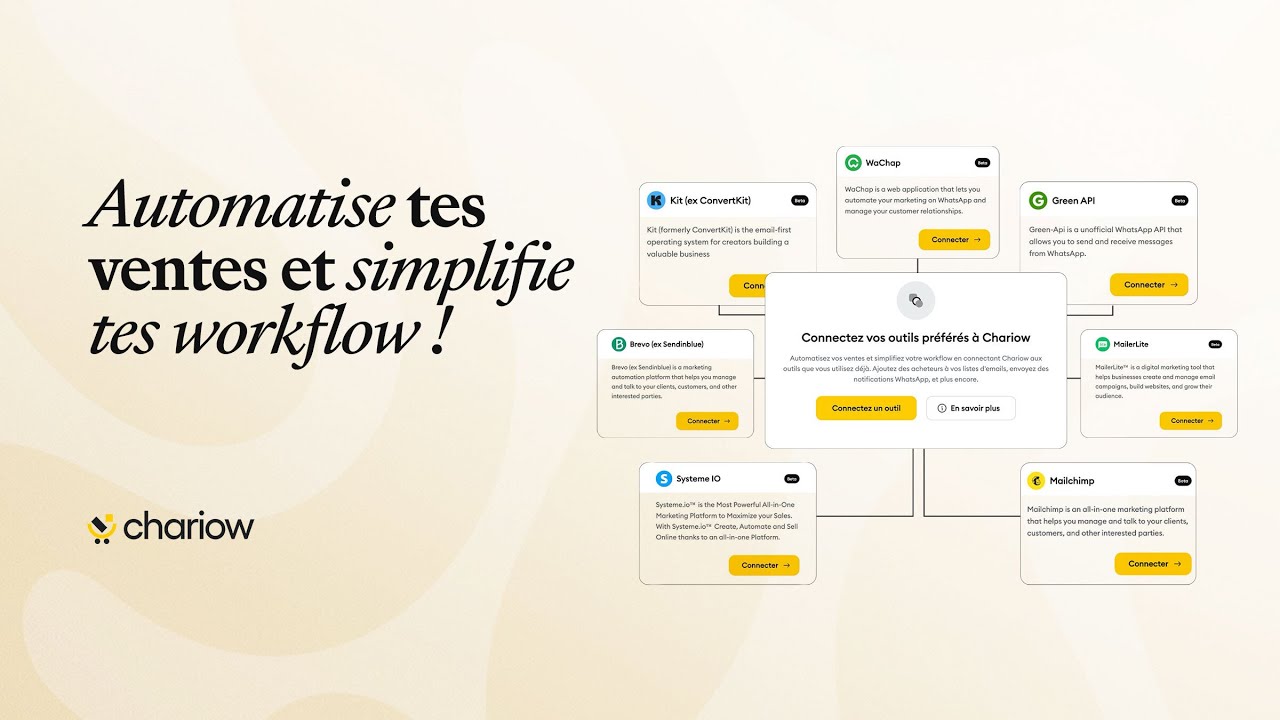 [UPDATE] Découvrez les nouvelles intégrations sur Chariow 🚀