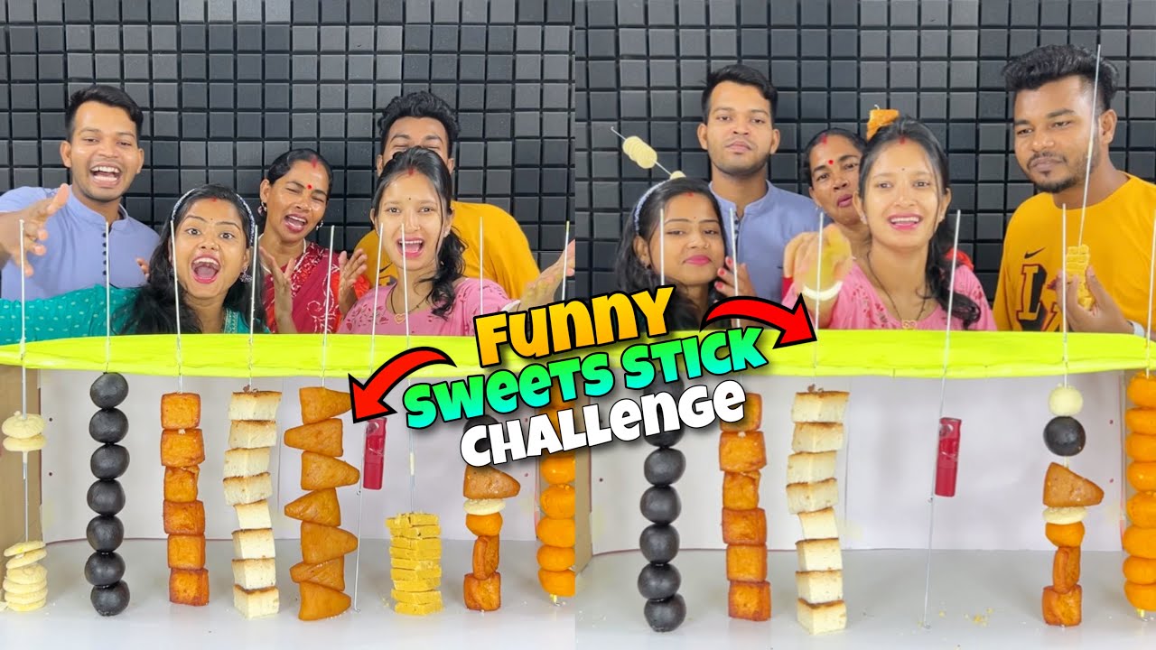 Funny Sweets Stick Challenge With Family