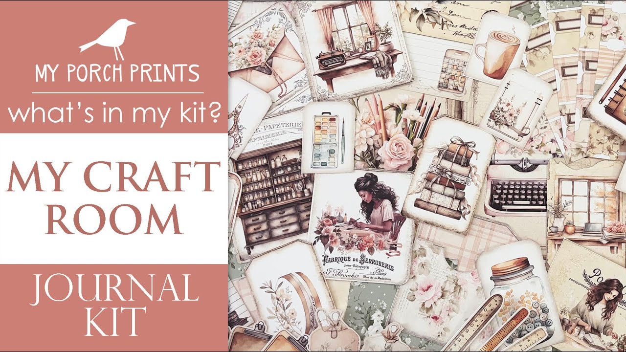 MY CRAFT ROOM JOURNAL KIT | What's In My Kit 🤍 | My Porch Prints Junk Journal Ideas