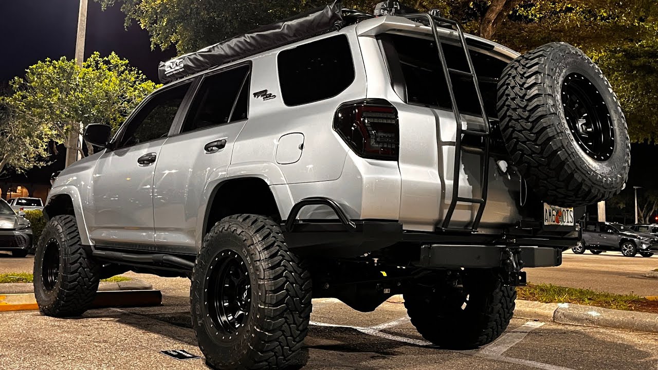 2023 toyota 4runner with nguyen works rear bumper and tire carrier swing out