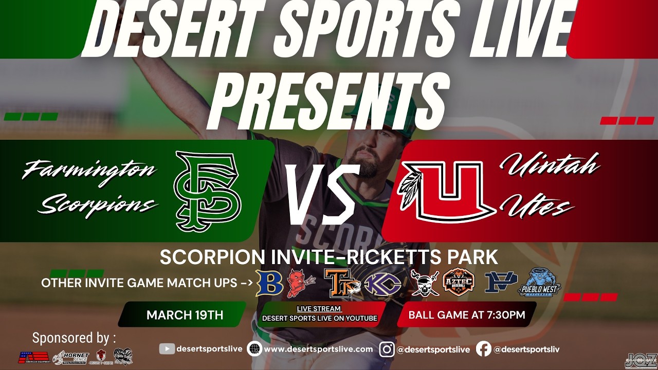 🔥 Baseball Under the Lights | Farmington Scorpions vs. Uintah Utes LIVE @ Ricketts Park ⚾