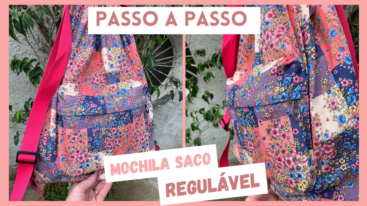 MOCHILA SACO REGULÁVEL - PASSO A PASSO FÁCIL #costuracriativa