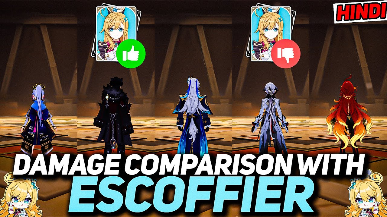 [Hindi] DPS Damage Comparison *WITH & WITHOUT SUPPORT ESCOFFIER* - Genshin Impact India