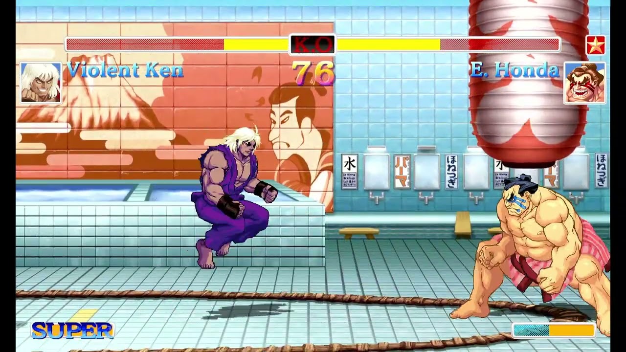 Ultra Street Fighter II(Switch)-Violent Ken vs E.Honda 