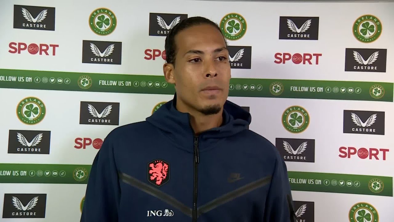 Virgil van Dijk speaking after a big win for the Dutch in Dublin