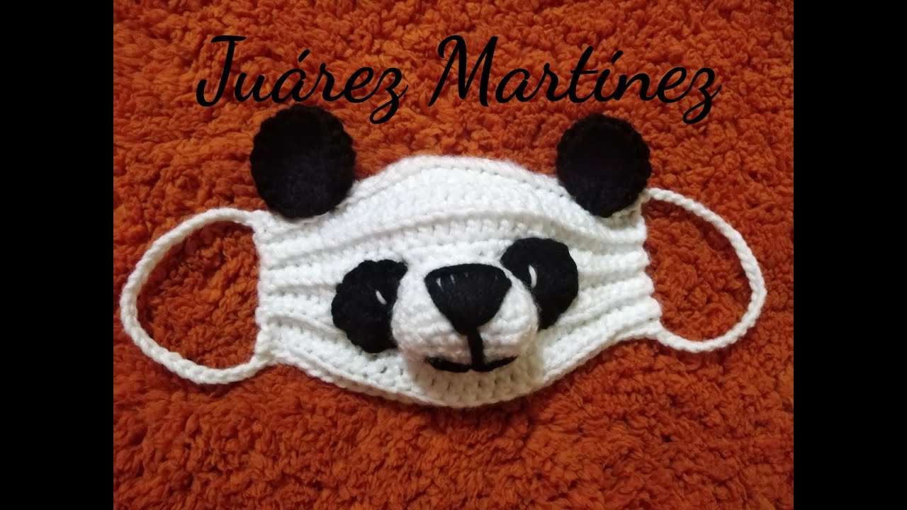 Mascarilla cubrebocas a crochet 🐼🐼