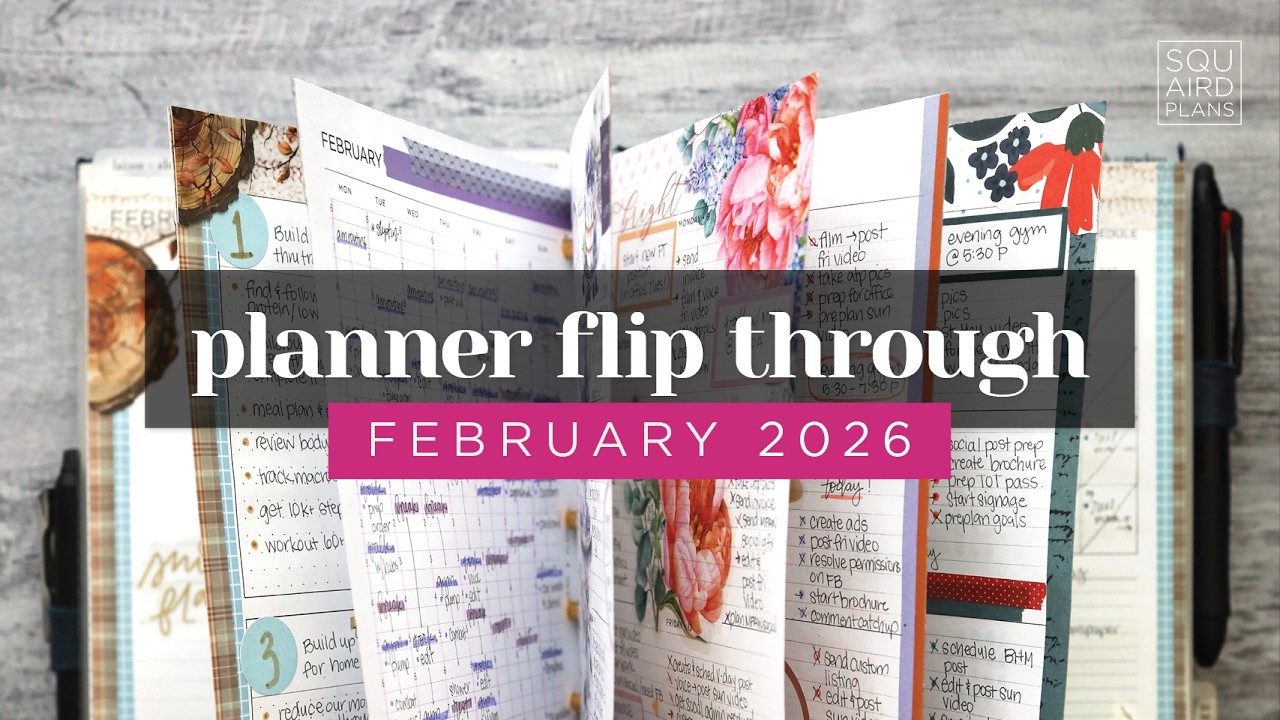 PLANNER FLIP THROUGH :: My Completed February Pages in a Discbound Half Letter Planner Setup