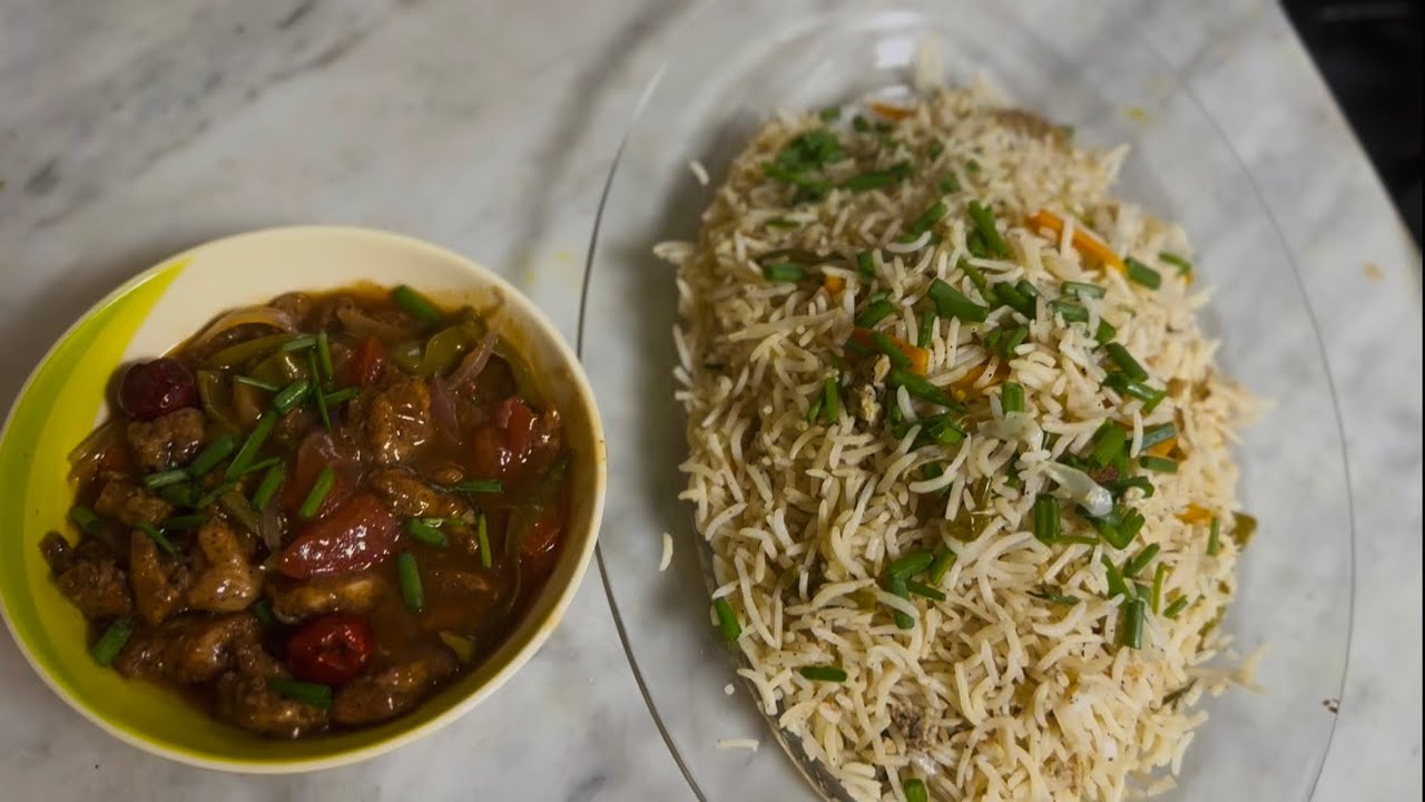Chicken Manchurian with fried rice || ￼ quick and easy recipe of chicken Manchurian and fried rice