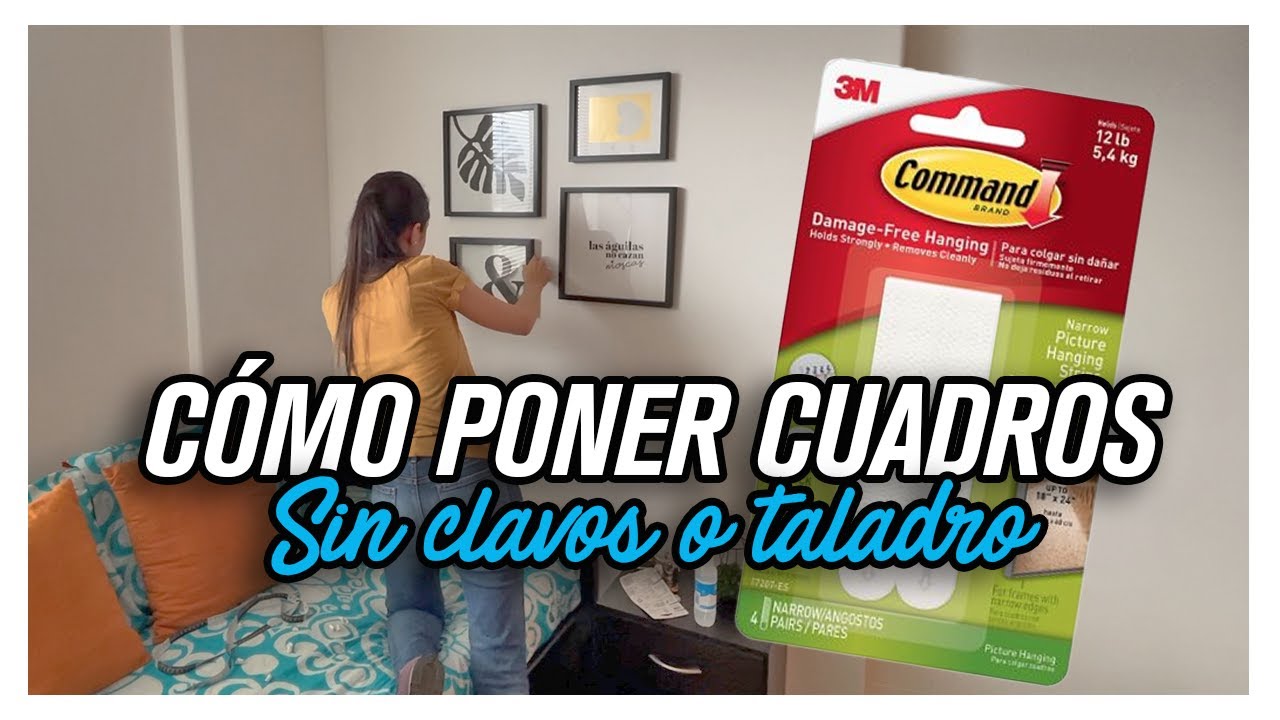 CÓMO COLGAR CUADROS SIN CLAVOS O TORNILLOS | Cuadros sin dañar la pared | #DoitLaura