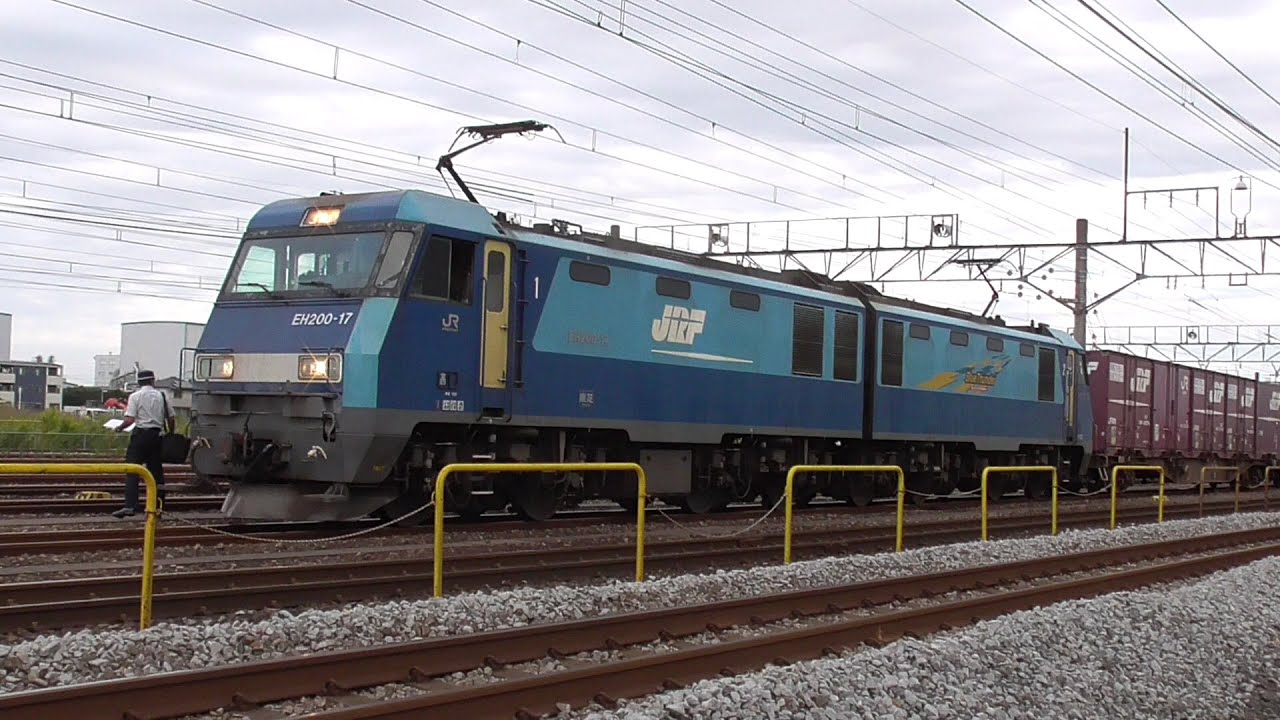 JR貨物 高崎操車場駅での運転士交代と｢運転支援システム PRANETS｣による発車時の注意喚起　EH200＋コキ20両　EH500＋トキ5両　2020年10月 撮影