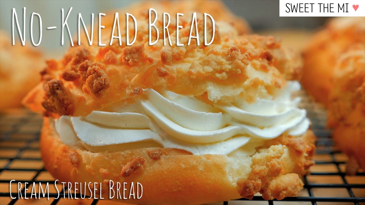 (NO-KNEAD) Cream Streusel Bread (SOBORO BREAD)  [FOOD VIDEO] [스윗더미 . Sweet The MI]