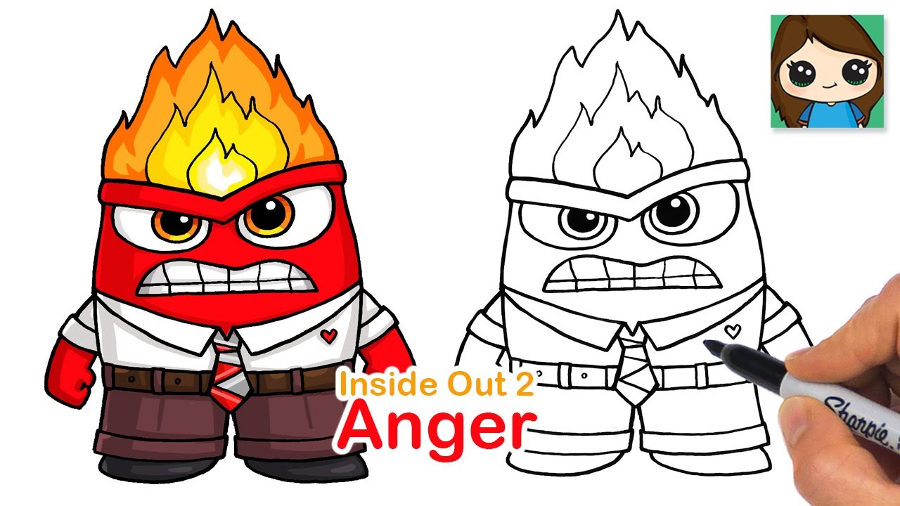 How to Draw Anger Easy | Inside Out 2 (New)