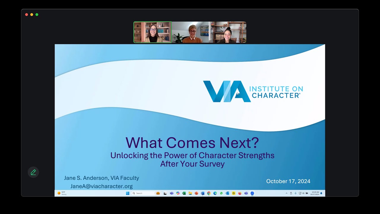 “What Comes Next?” The Power of Your Character Strengths After Your Survey with Jane Anderson