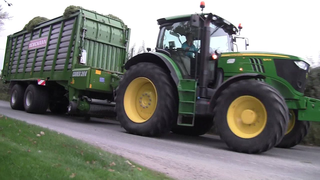 Bergmann Silage Wagon with John Deere 6210R at the Grass HLR Machinery - johnwandersonagain