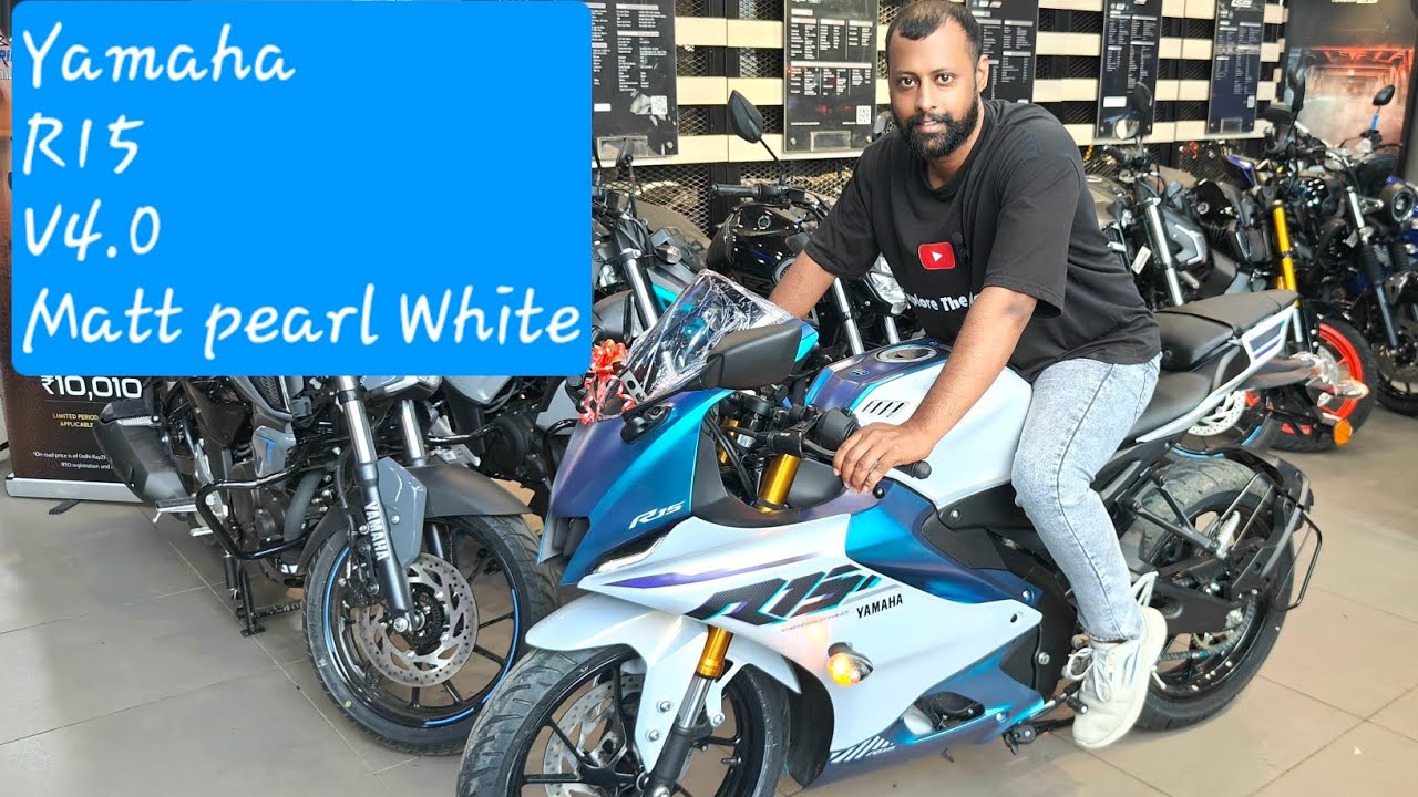 All New 2025 Yamaha R15 Matt Pearl White Colour Detail Review|New GST&Offers #yamahar15 #vlog #bike 