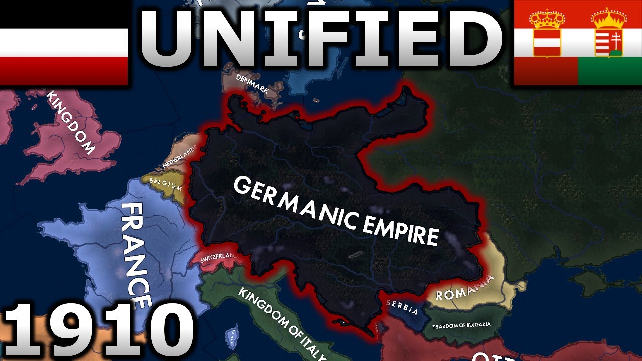 What if Germany Unified with Austria before WW1? | HOI4 Timelapse