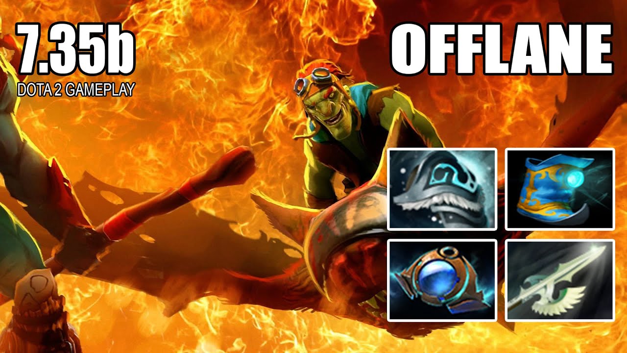 BATRIDER Offlane - Dota 2 Patch 7.35b Gameplay