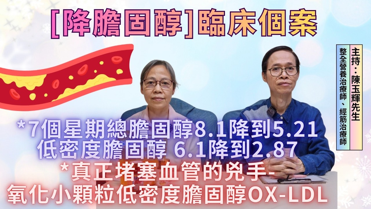 降膽固醇個案-7星期總膽固醇8.1降到5.21︱真正堵塞血管兇手氧化小顆粒低密度OX-LDL︱發炎指數-C反應蛋白︱同型半胱胺酸︱納豆激酶｜植物固醇｜紅麴