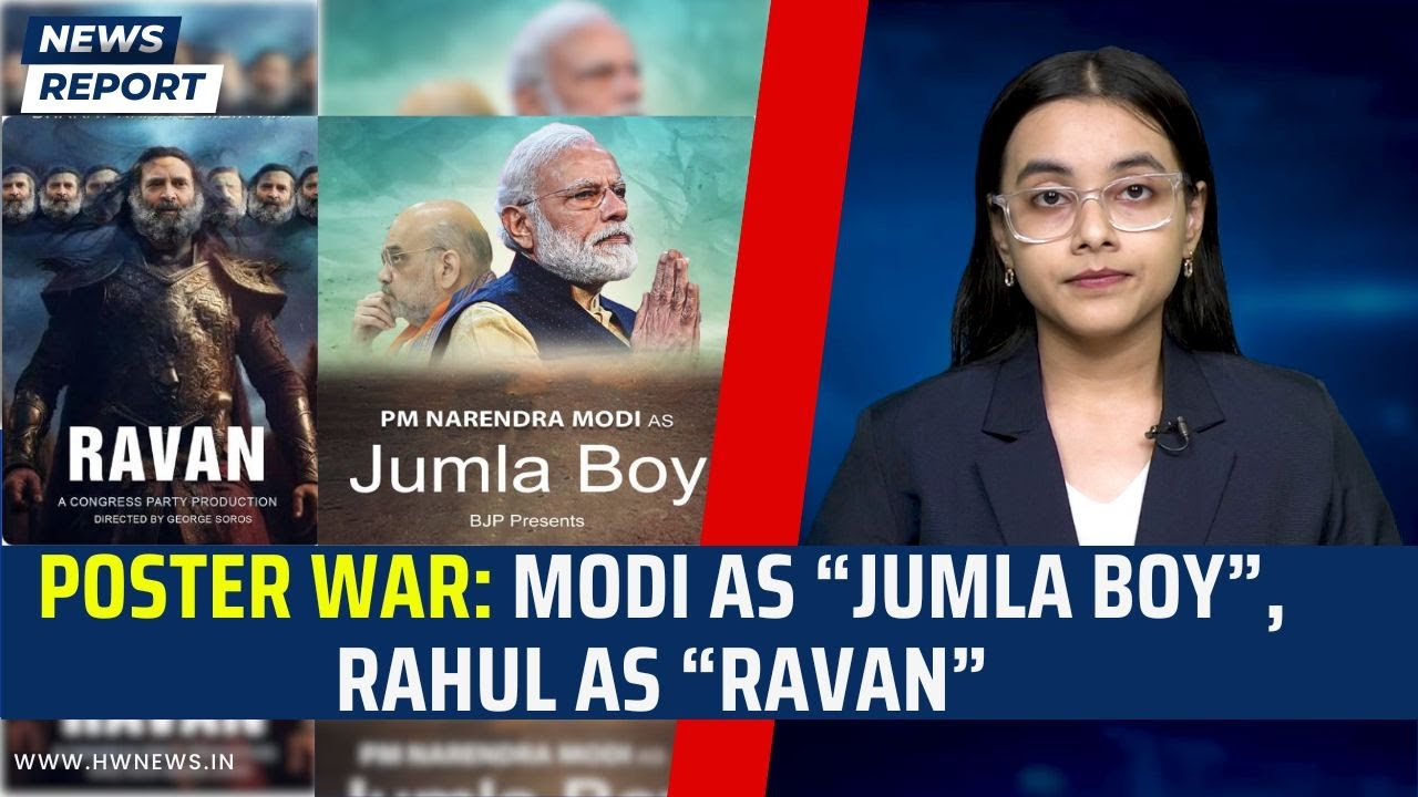Poster War: Modi As &ldquo;Jumla Boy&rdquo;, Rahul As &ldquo;Ravan&rdquo; | Congress Vs BJP | Election 2023 | Coolie | Adani