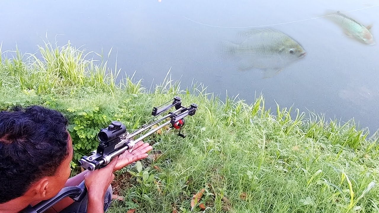 SERU!!! Simak keseruan menggunakan slingshot untuk berburu maser ikan.