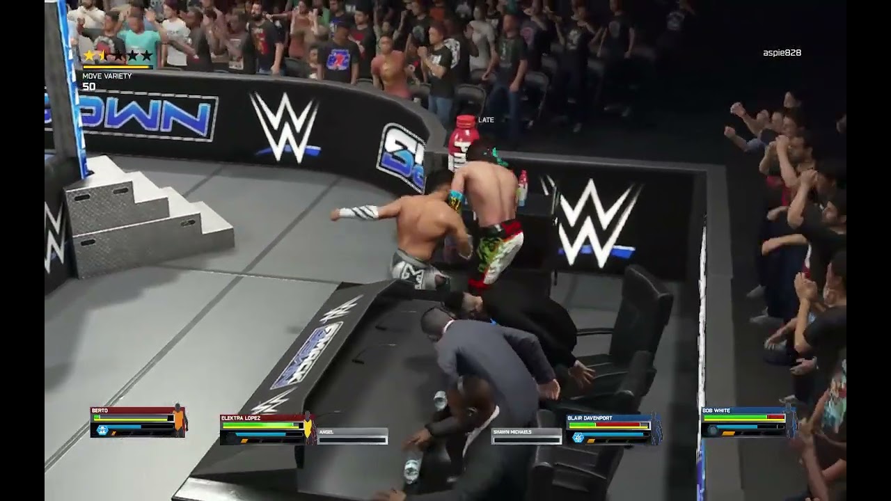 WWE Smackdown 2/27/26 Bob the demon hunter and Blaire Davenport vs Elektra Lopez and Berto Miked tag
